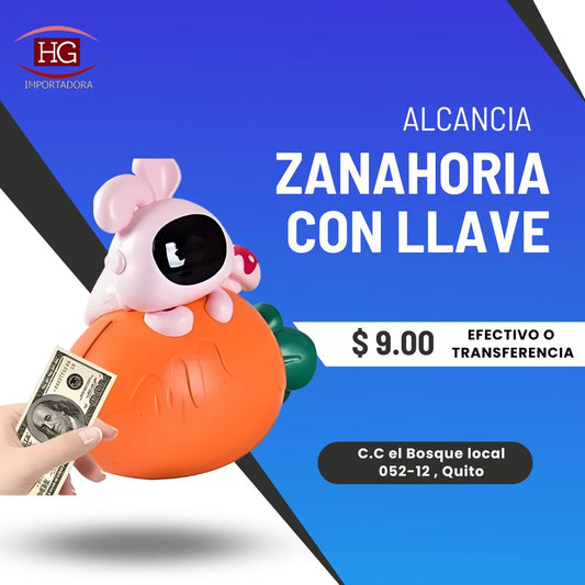 ALCANCIA ZANAHORIA CON LLAVE