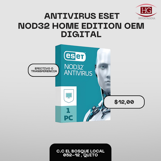 ANTIVIRUS ESET NOD32 HOME EDITION OEM DIGITAL