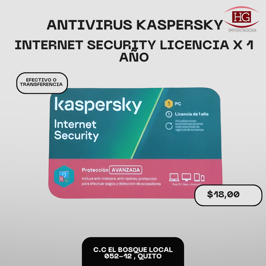 ANTIVIRUS KASPERSKY INTERNET SECURITY LICENCIA X 1 AÑO