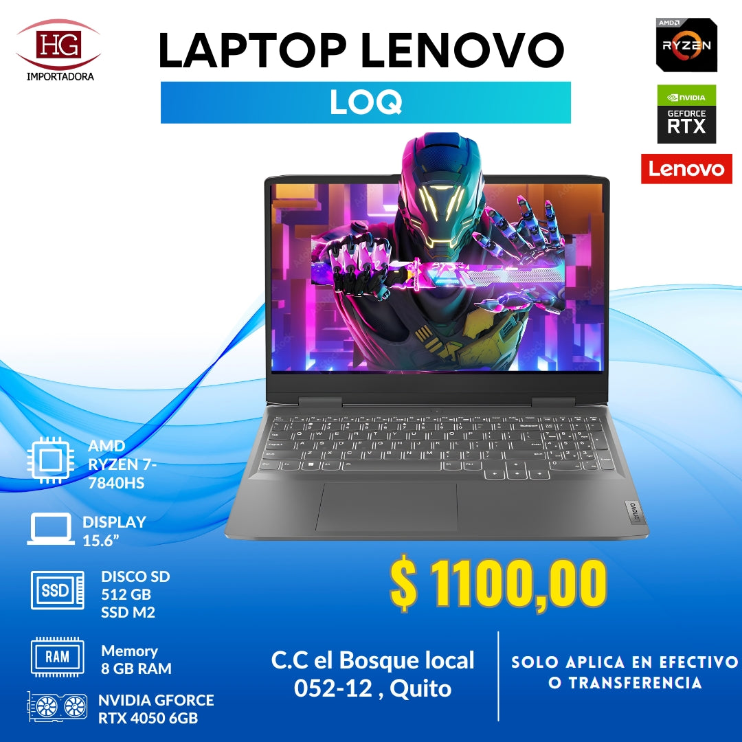 LAPTOP LENOVO AMD RYZEN 7-7840HS