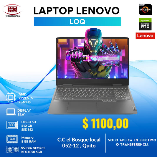 LAPTOP LENOVO AMD RYZEN 7-7840HS