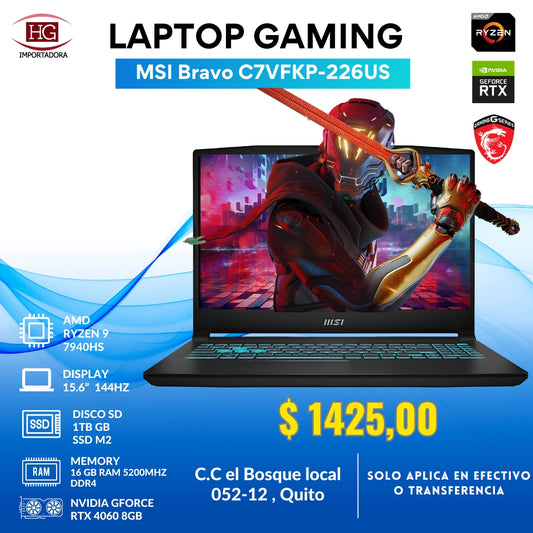 LAPTOP GAMING MSI Bravo C7VFKP-226US